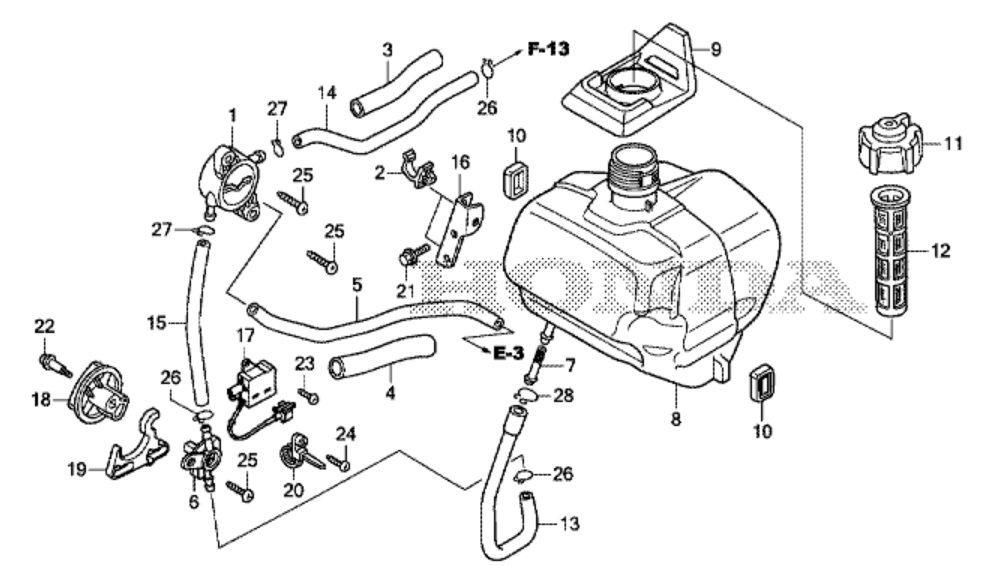 F-16 Бак топливный HONDA EU22i